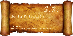 Serly Krisztián névjegykártya
